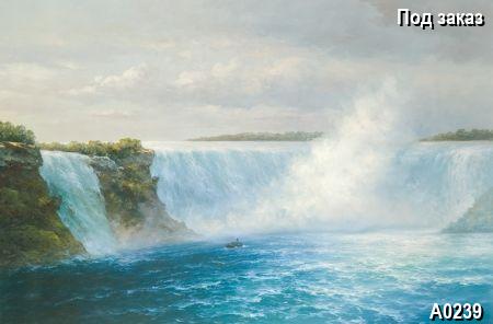 ������� Blue waterfall in the spray, ����� Academism, �������� Landscape