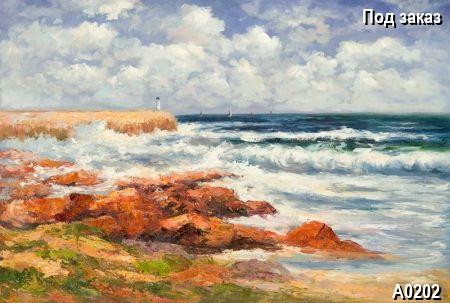 ������� Lighthouse on the sea, ����� Realism, �������� Marinizm (sea)